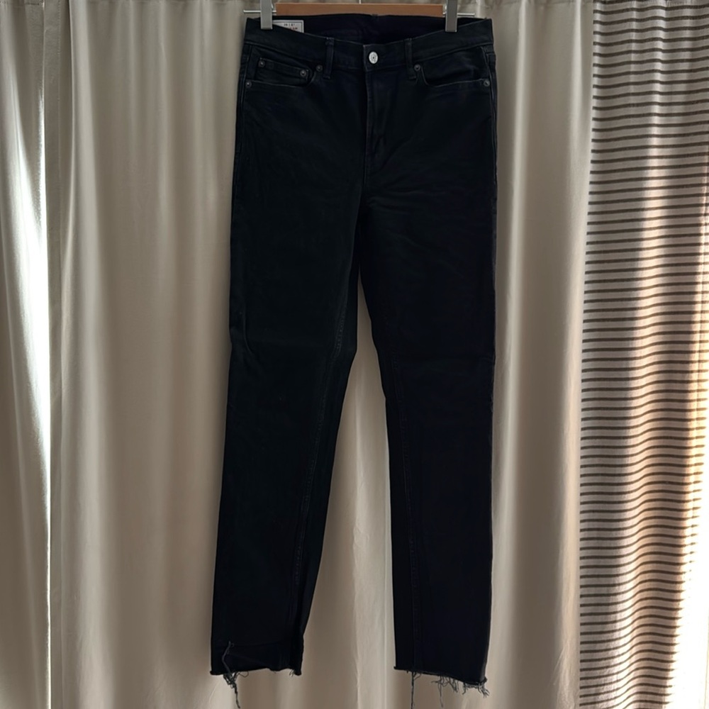 Tall Black Denim Skinny Jean with Raw edge